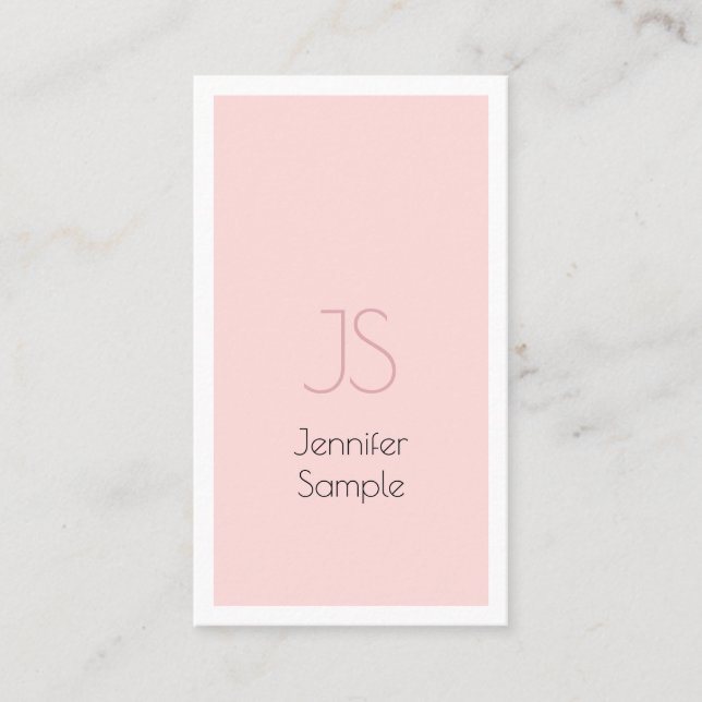 Creative Monogram Design Minimalist Plain Modern Business Card (Front)