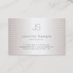 Creative Monogram Modern Salon Silver Template Business Card