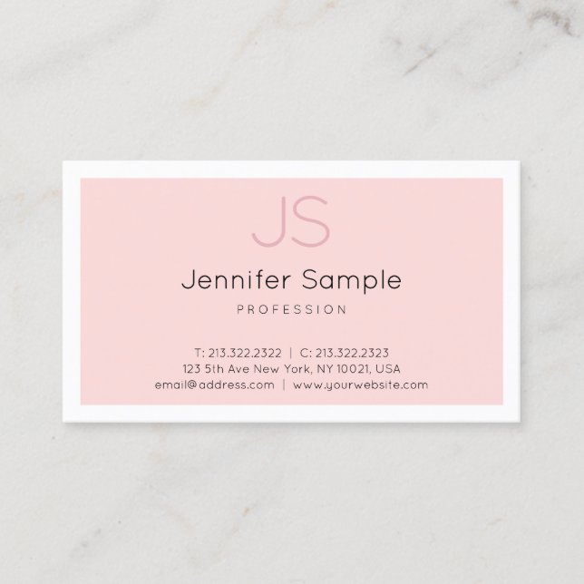 Creative Monogram Simple Design Luxe Professional Business Card (Front)