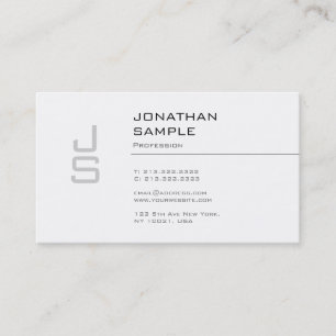 Creative Monogram Sleek Design Trendy Modern Plain Business Card