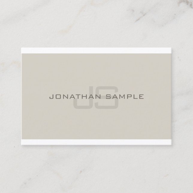 Creative Monogram Sleek Professional Plain Luxury Business Card (Front)
