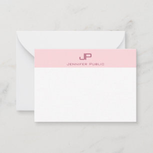 Creative Monogrammed Blush Pink Minimalist Trendy Card