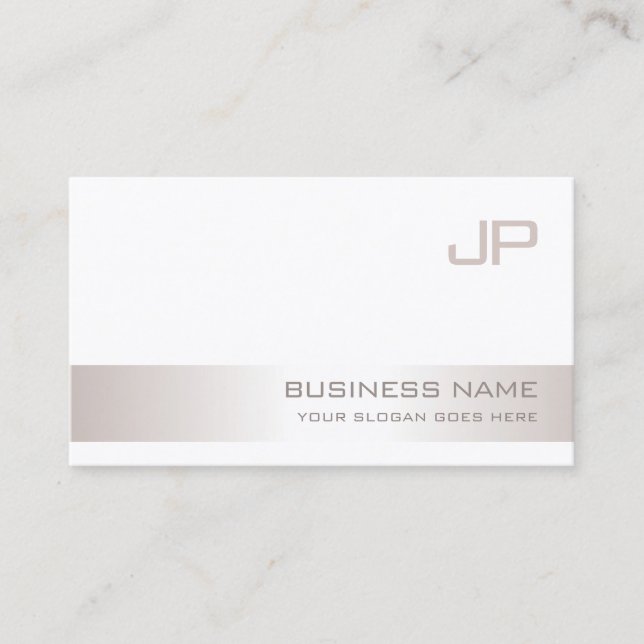 Creative Monogrammed Modern Plain Trendy Luxury Business Card (Front)