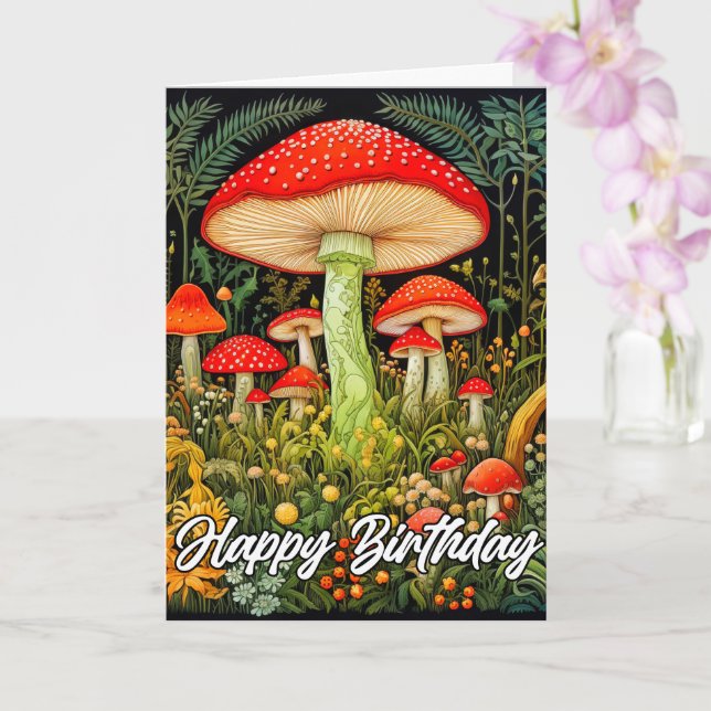 Creative Mushroom Forest Illustration Card (Orchid)
