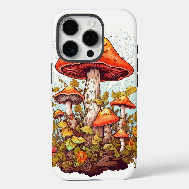 Creative Mushroom Forest Illustration Case-Mate iPhone Case (Back)