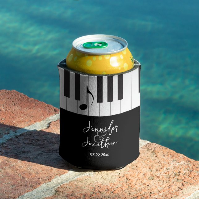 Creative Musicians Piano Keys Wedding Can Cooler (In Situ Pool)