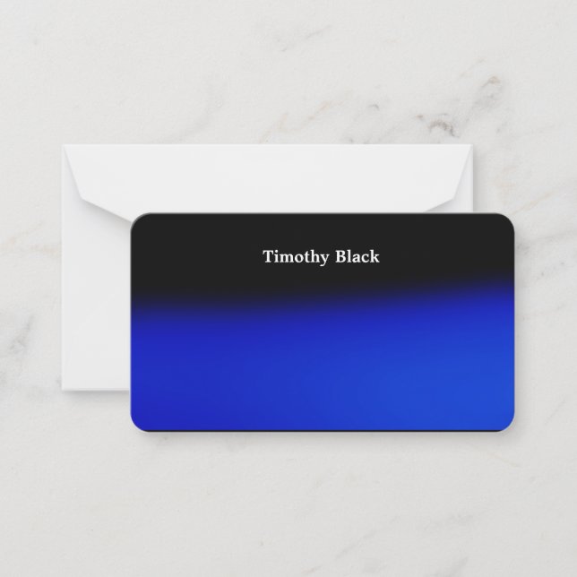 Creative Night Blue Elegant Plain Modern Style Card (Front)