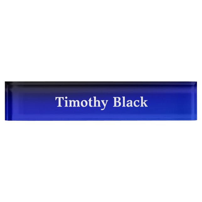 Creative Night Blue Elegant Plain Modern Style Nameplate (Front)