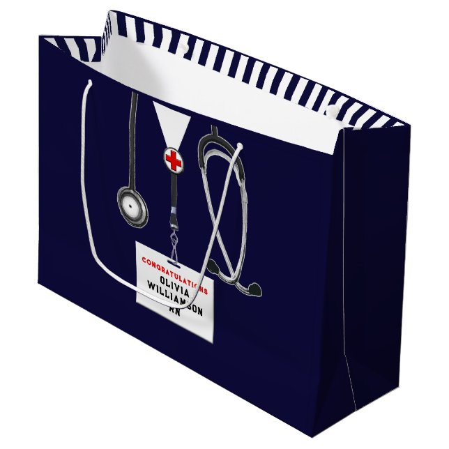 Creative Nurse Graduation Large Gift Bag (Front Angled)
