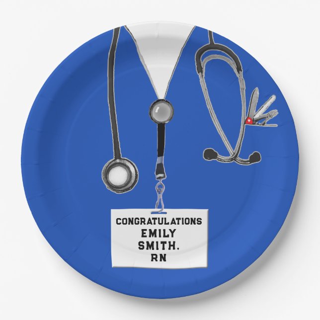Creative Nurse Graduation Party Paper Plate (Front)