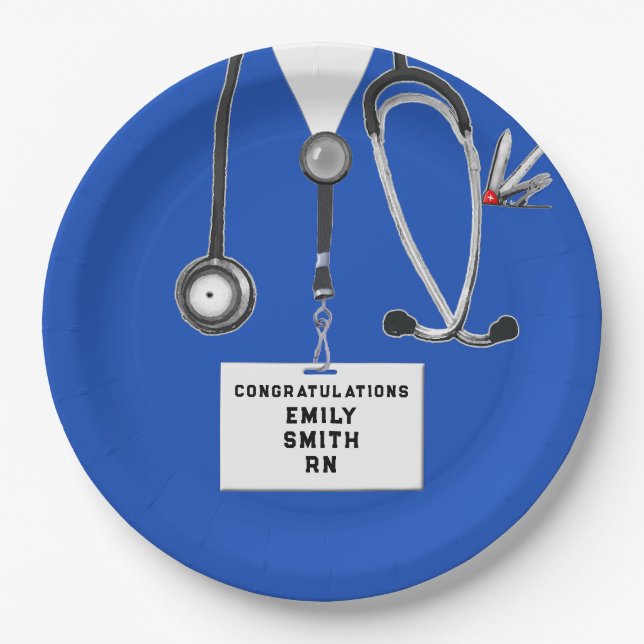 Creative Nurse Graduation Party Paper Plate (Front)