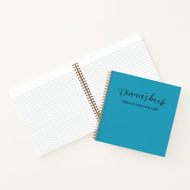Creative "Open At Your Own Risk" Writer's Diary  Notebook (Inside)
