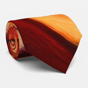 Creative Original Brown Red Yelllow Abstract Tie