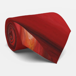 Creative Original Red Brownish Abstract Art Modern Tie