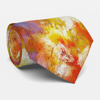 Creative Original Red Yellow Abstract Art Modern Tie
