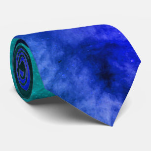 Creative Original Stylish Blue Abstract Art Modern Tie