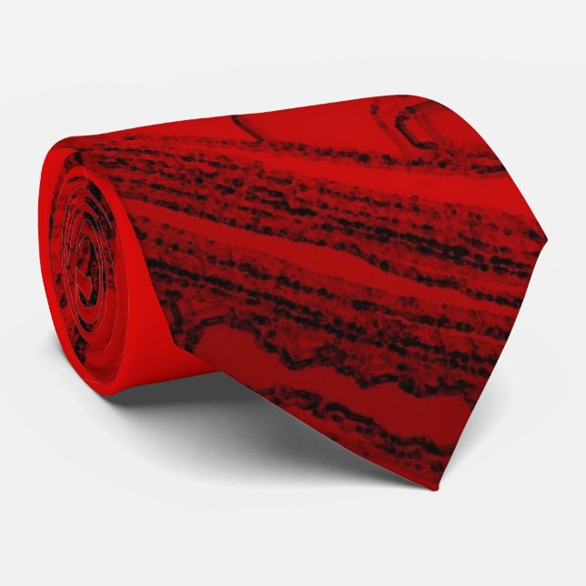 Creative Original Stylish Red Abstract Tie (Rolled)
