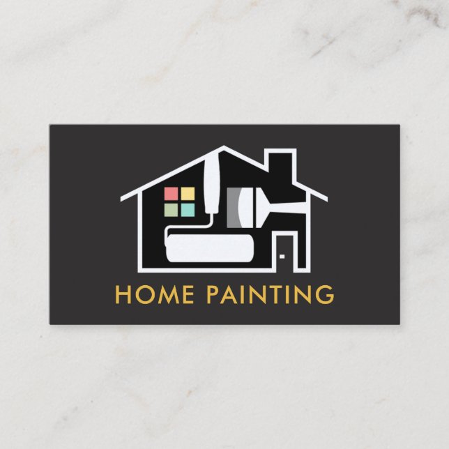 Creative Paint Brush Home Frame Business Card (Front)