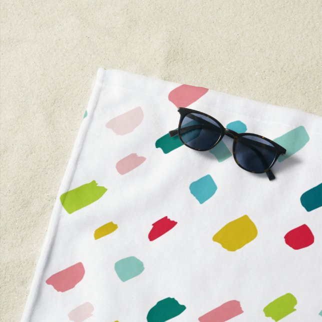 CREATIVE PAINT DABS fun bold bright colourful Beach Towel (In Situ)
