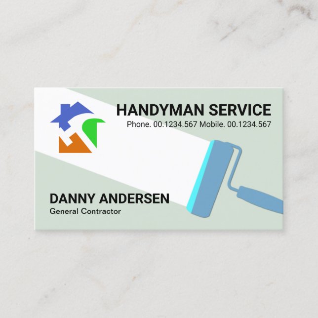 Creative Painting Brush Home Renovation Business Card (Front)