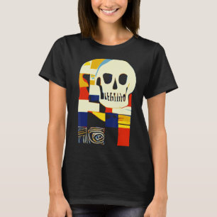 Creative Patchwork Skull Abstract Shapes Artful Gr T-Shirt