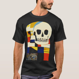 Creative Patchwork Skull Abstract Shapes Artful Gr T-Shirt