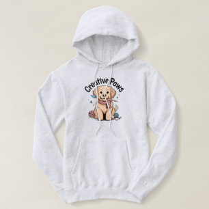 Creative Paws Golden Retriever Dog Artist Painting Hoodie
