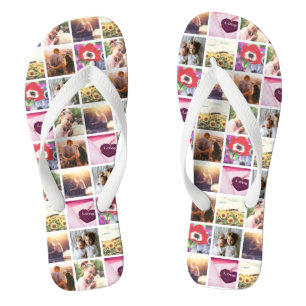 Creative  Personalised image mosaic Flip Flops