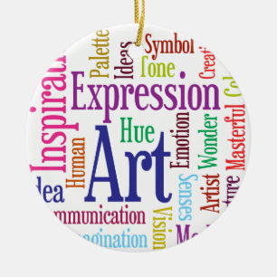 Creative Person's Art and Inspiration Word Cloud Ceramic Tree Decoration