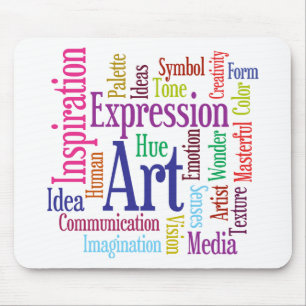 Creative Person's Art and Inspiration Word Cloud Mouse Mat
