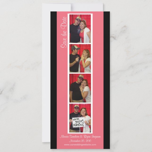 Creative Photo Booth Save the Date (Pink & Black) (Front)