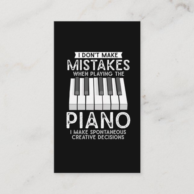 Creative Pianist Witty Piano Musician Music Lover Business Card (Front)