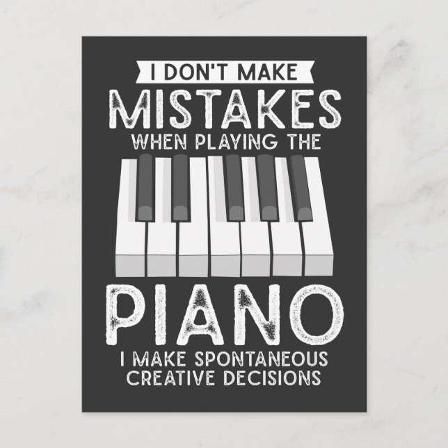 Creative Pianist Witty Piano Musician Music Lover Postcard (Front)