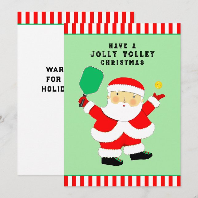 Creative Pickleball Christmas Holiday Cards (Front/Back)