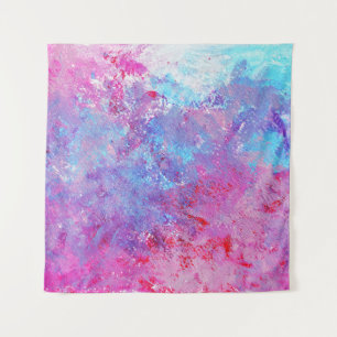 Creative pink-blue texture, paint blots. tapestry