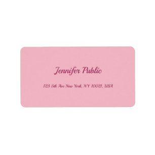 Creative Pink Plain Freehand Script Modern Simple Label