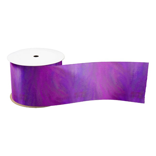 creative pink purple color painting design satin ribbon (Spool)