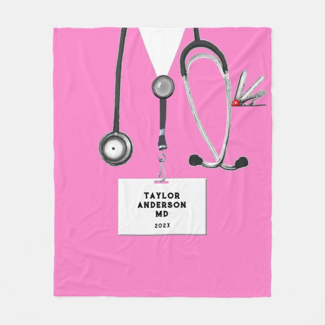 Creative Pink Scrubs Fleece Blanket (Front)
