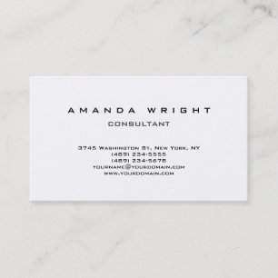 Creative Plain Simple White Attractive Stylish Business Card