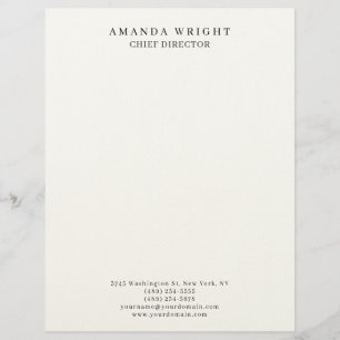 Creative Plain Simple White Attractive Stylish Custom Letterhead