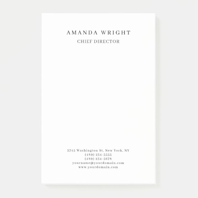 Creative Plain Simple White Attractive Stylish Post-it Notes (Front)