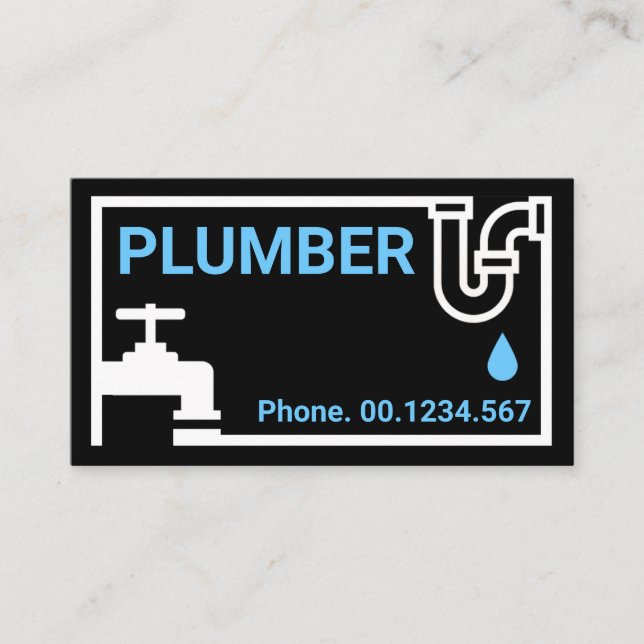 Creative Plumbing Pipes Frame Pipe Fitter Business Card (Front)