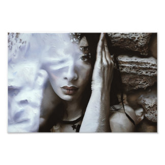 Creative Portrait of a Woman With Artistic Overlay Photo Print