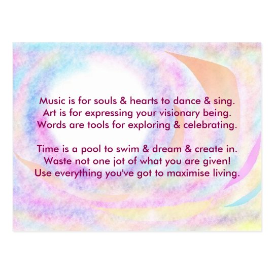 Creative Postcard 1d - Art & Motivational Wording