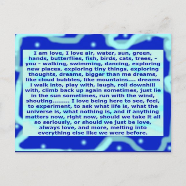 Creative Postcard 4a I am love, dreams, being here (Front)