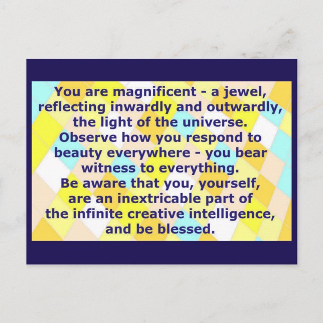 Creative Postcard 7 - You are a magnificent Jewel (Front)