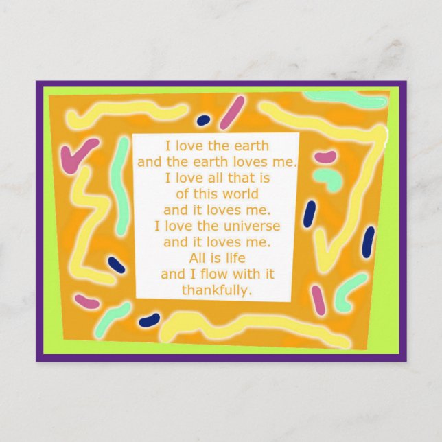 Creative Postcard 8 - Life Flow Word Art (Front)