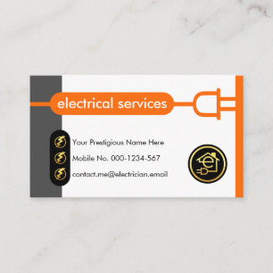 Creative Power Plug Line Circuit Electrician Business Card