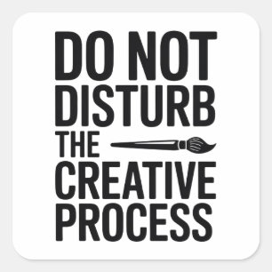 Creative Process Typography Design Square Sticker