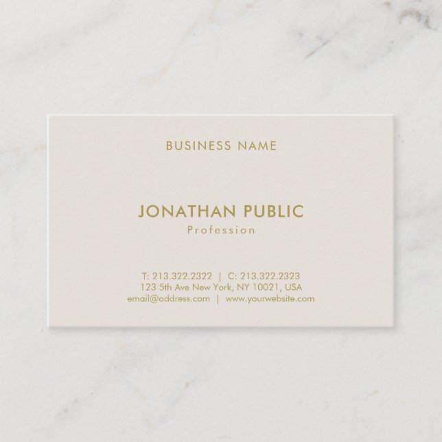 Creative Professional Chic Minimalistic Template Business Card (Front)